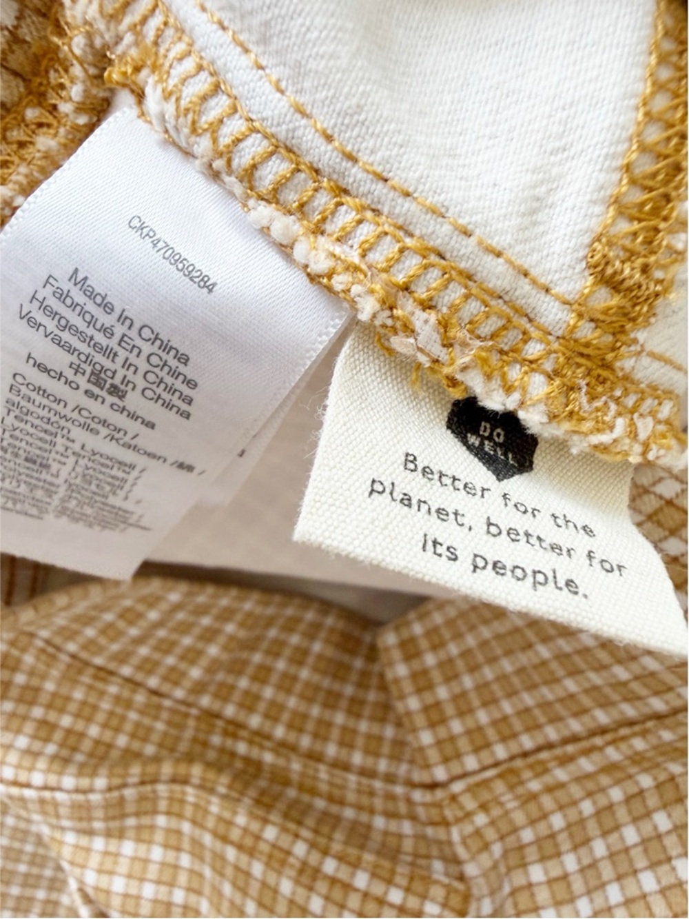 NEW Madewell Pull-On Skinny Flare Jeans in Mini Check Plaid Autumn Gold Yellow - Picture 13 of 14